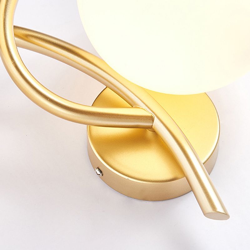 Modern Style Globe Shape Wall Light Glass 2 Light Sconces for Bedroom
