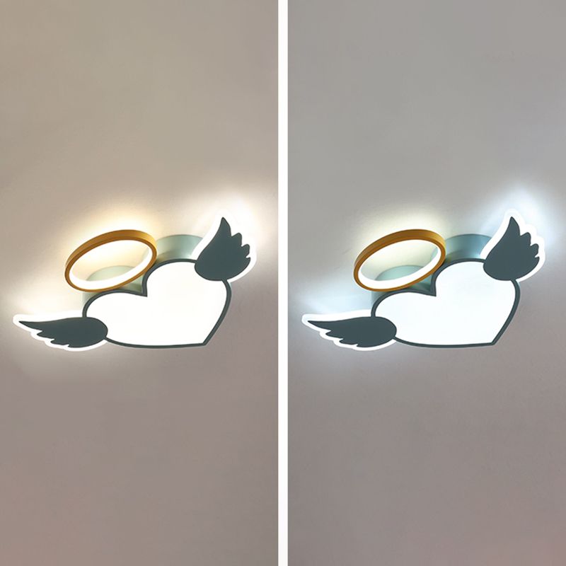 Kids Heart Flush Mount Metal Nordic Ceiling Light Fixture for Children's Room