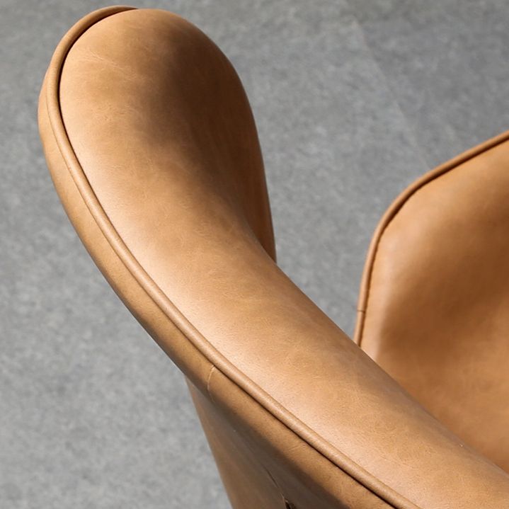 Silla lateral interior contemporánea tapizada Wingback Silla de comedor de metal