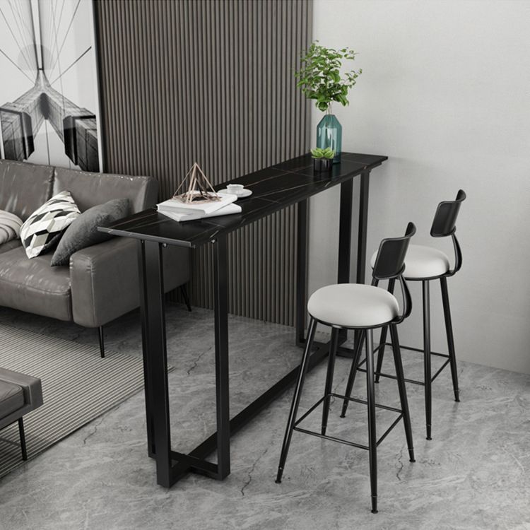 Modern Style Low Back Bar-stool Round Seat Counter Bar Stool with Metal Legs for Home