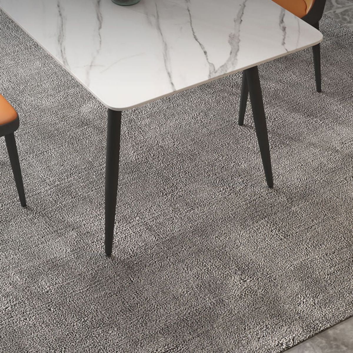 Metal Simplicity Rectangle Dining Table Stone Dinner Table with 4 Legs