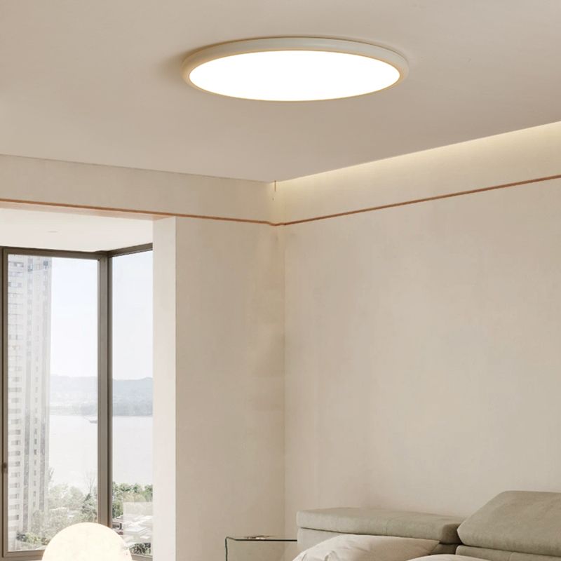 Modern Style Geometry Shape Ceiling Fixture Metal One Light Ceiling Mounted Light in White