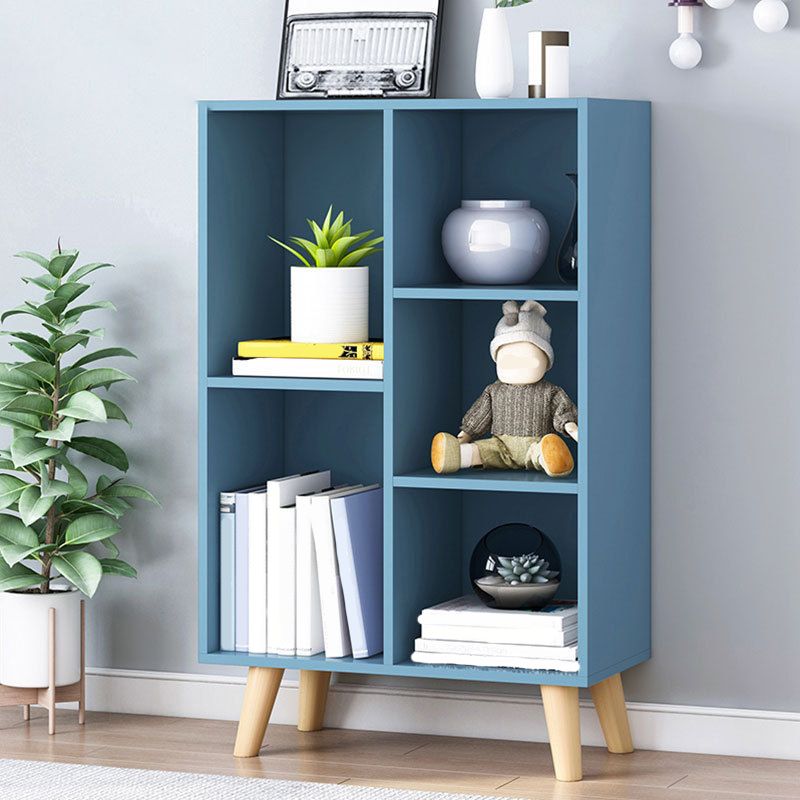 Closed Back Engineered Wood Shelf Bookcase Contemporary Bookshelf for Study Room
