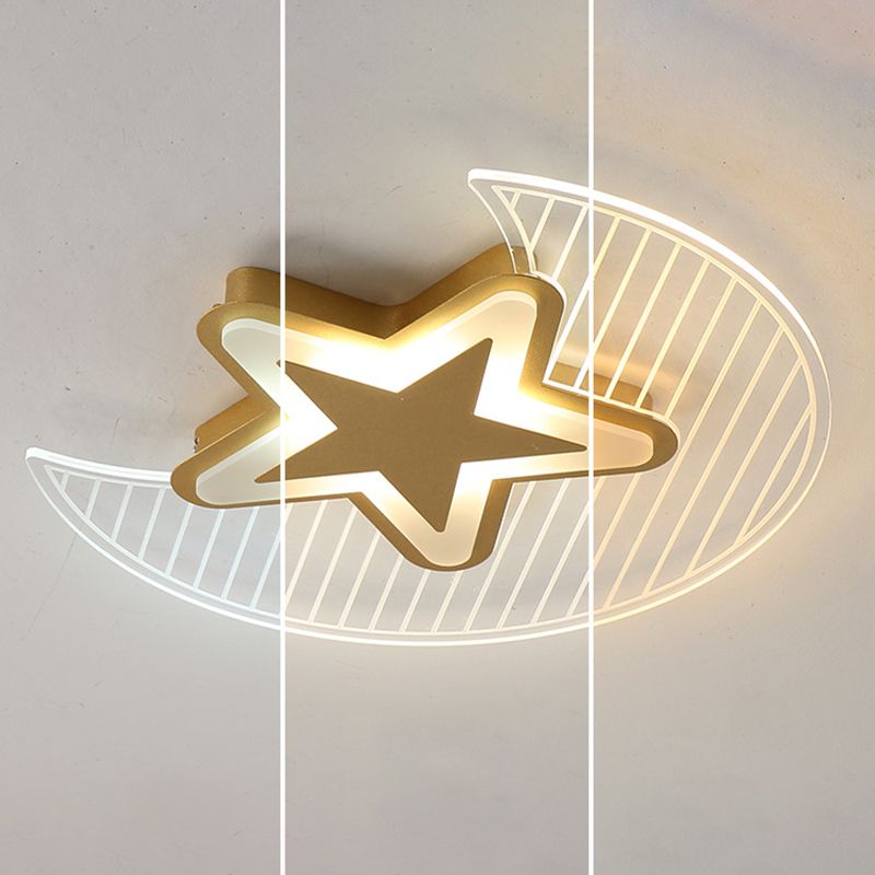 Moon And Star Flush Mount Ceiling Licht Moderne Acryl Deckenleuchte für Schlafzimmer