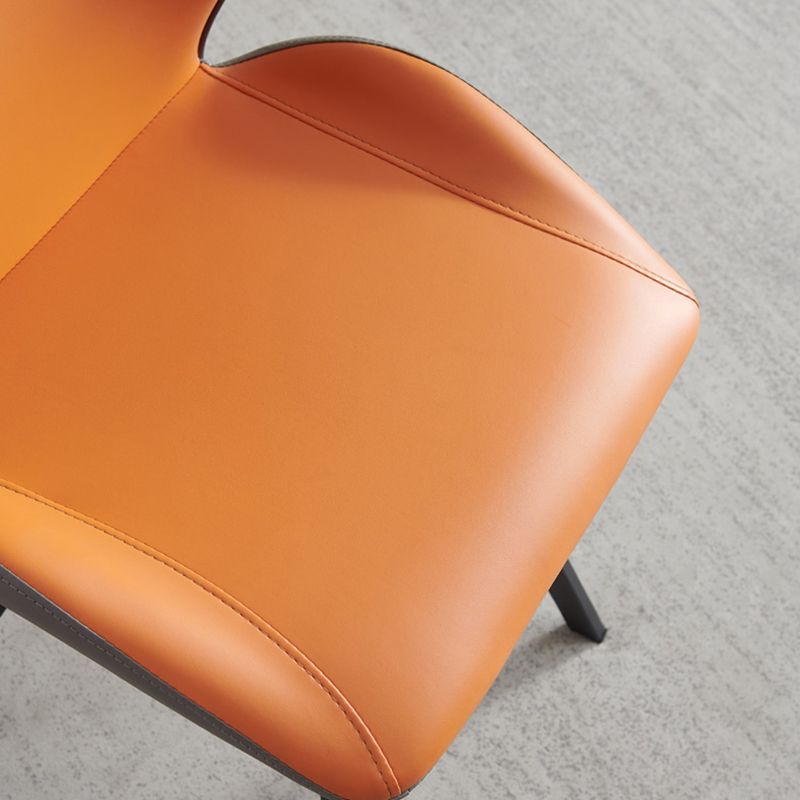 Sillas orejeras estilo moderno Sillas de comedor de cuero sin brazos (Juego de 2)