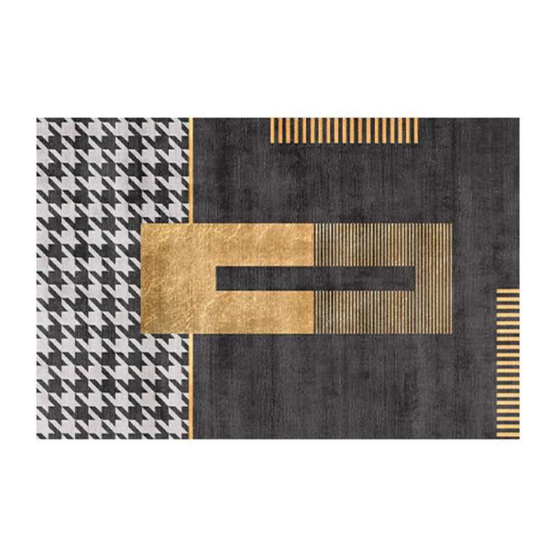 Gray Modern Rug Polyester Extravagant Rug Stain Resistant Rug for Home Decor