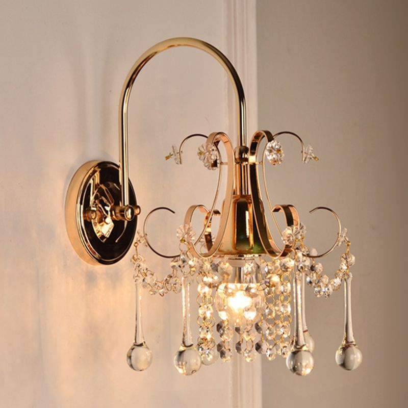 Moderne Kristallwandleuchten gold bewaffnete Wand montiertes Licht für Wohnzimmer