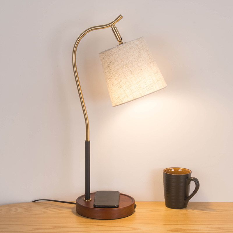 Flare Tessuto Task Lighting Modernismo 1 Lampadina Lampada da lettura Rosso Marrone/Beige per Soggiorno