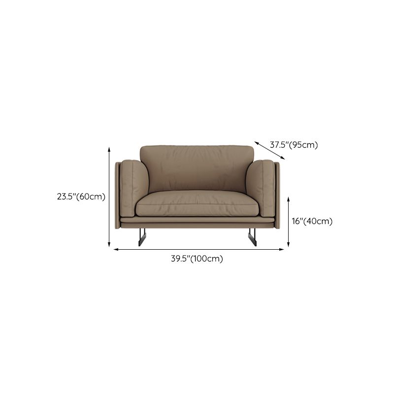 Mid Century Modern Sofa Gray Cushions Settee for Living Room
