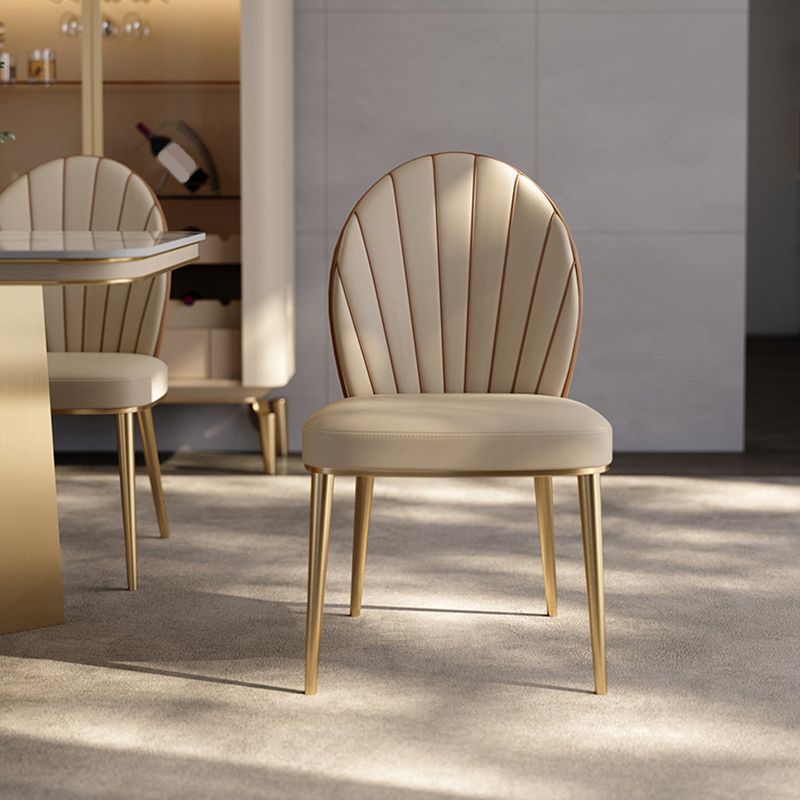 Glam Upholstered Armless Dining Chair Dining Room Side Chair