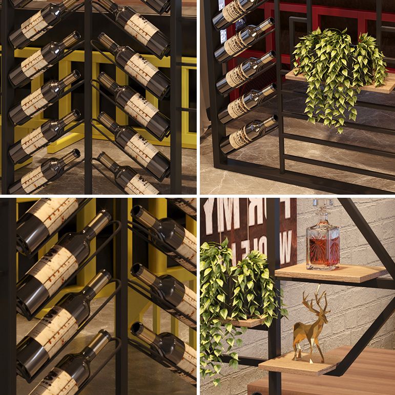 Industrial Floor Wine Rack Bottle Wine Rack Metal Bottle Holder in Black