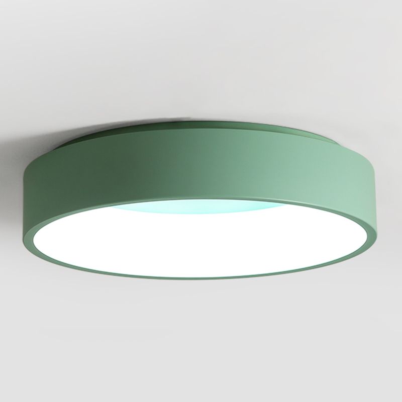 Plafonnier LED de forme ronde macaron moderne en aluminium 1 lumière encastré pour le salon