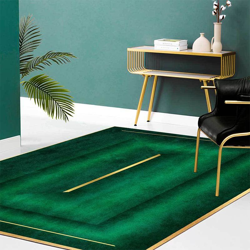Stylish Ombre Rug Green Casual Rug Polyester Washable Non-Slip Backing Area Rug for Living Room