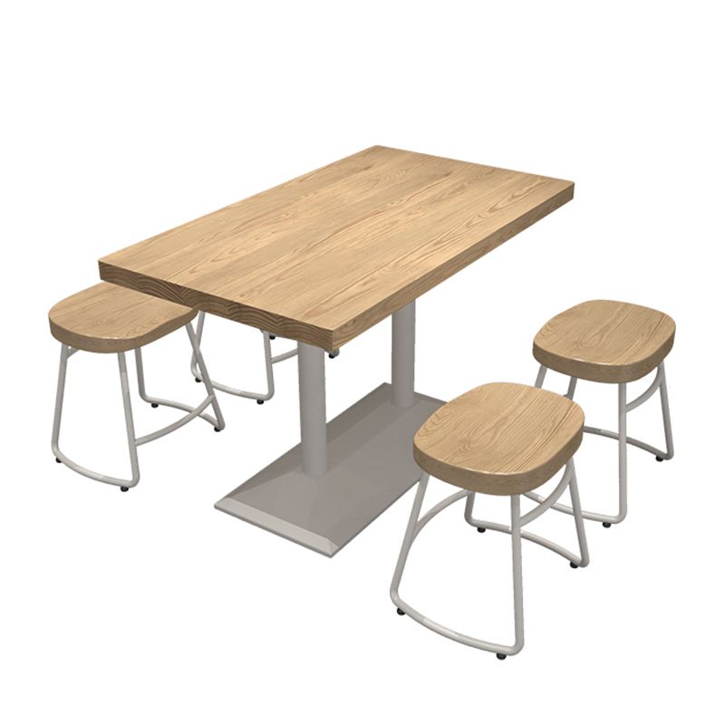 Industrieller Esstisch Kiefer Massivholz Tisch mit Metallbasis für das Abendessen in der Küche zu Hause