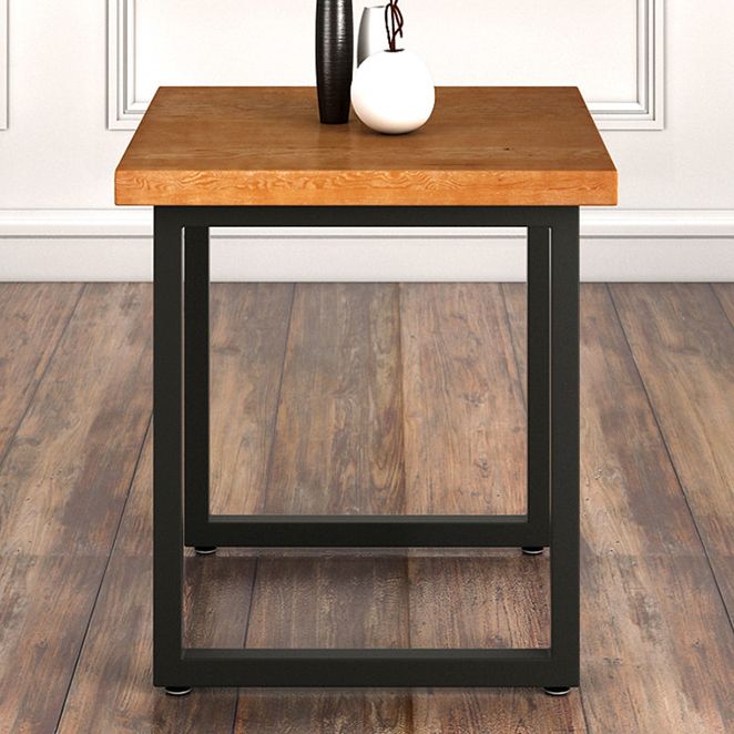 Industriequadrat Esstisch Kiefer Massivholz Tisch mit doppelter Sockel