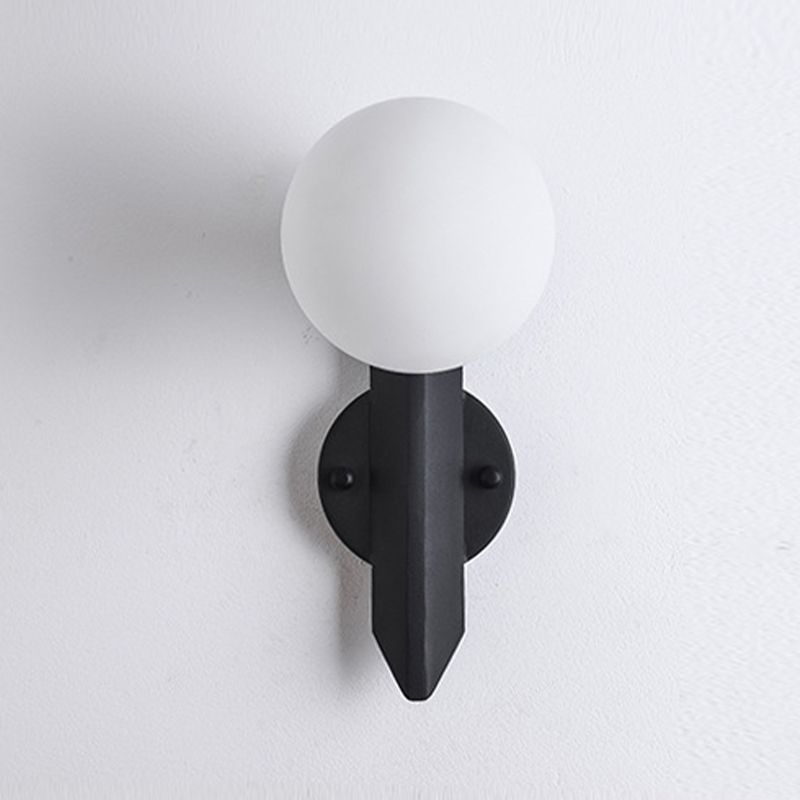 Modernist Wall Sconce Globe Glass Sconce Lighting in White for Bedroom