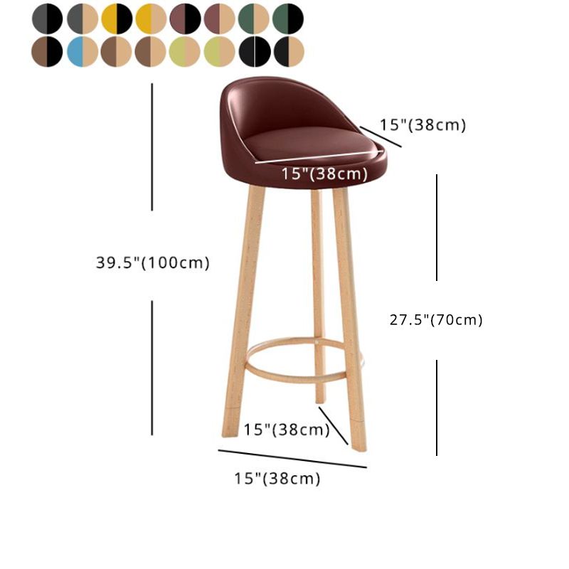 Glam Matte Finish Upholstered Footrest Bar Stool 27.55'' Reception Stool