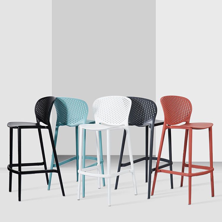 Contemporary Bar-stool Plastic Counter Bar Stool with Plastic Legs for Home