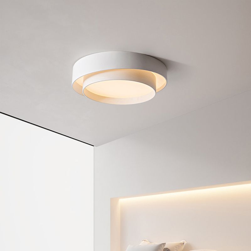 Lámpara empotrada moderna circular de 1 luz LED de metal montada en el techo para dormitorio