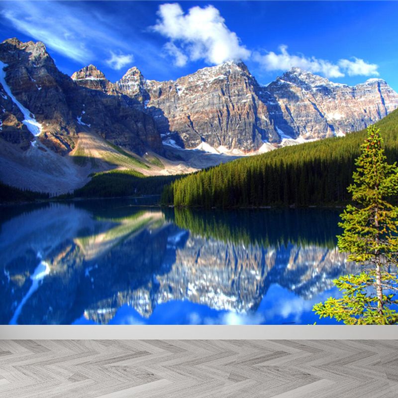 Sea Mural Wallpaper Modernist Tranquil Nature Scenery Wall Covering in Light Color