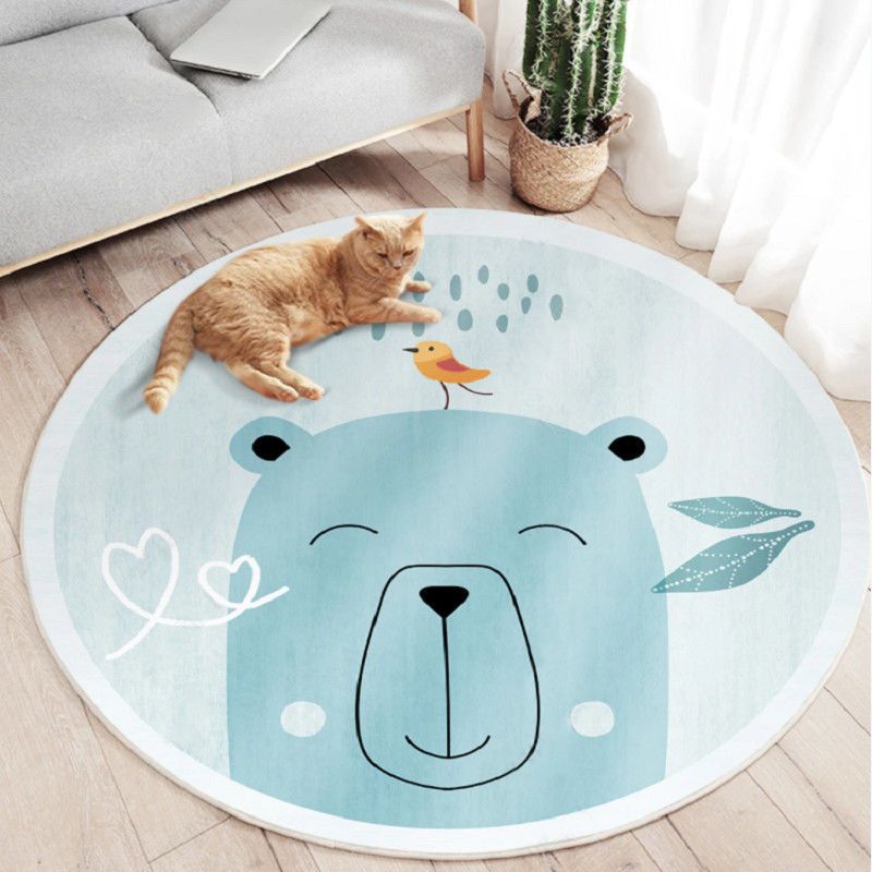 Modern Style Round Carpet Rug Stain Resistant Rug for Home Decor