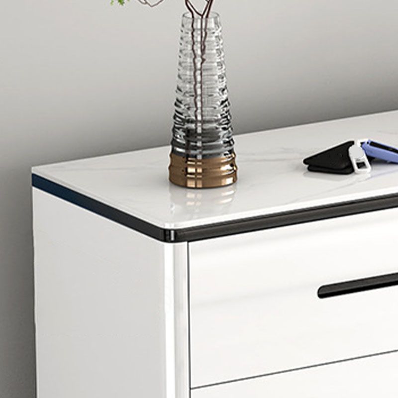 Contemporary Bedroom Storage Chest Stone White Chest with Drawers