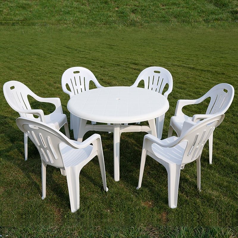 Modern Geometric Waterproof Courtyard Table Plastic Base Outdoor Table