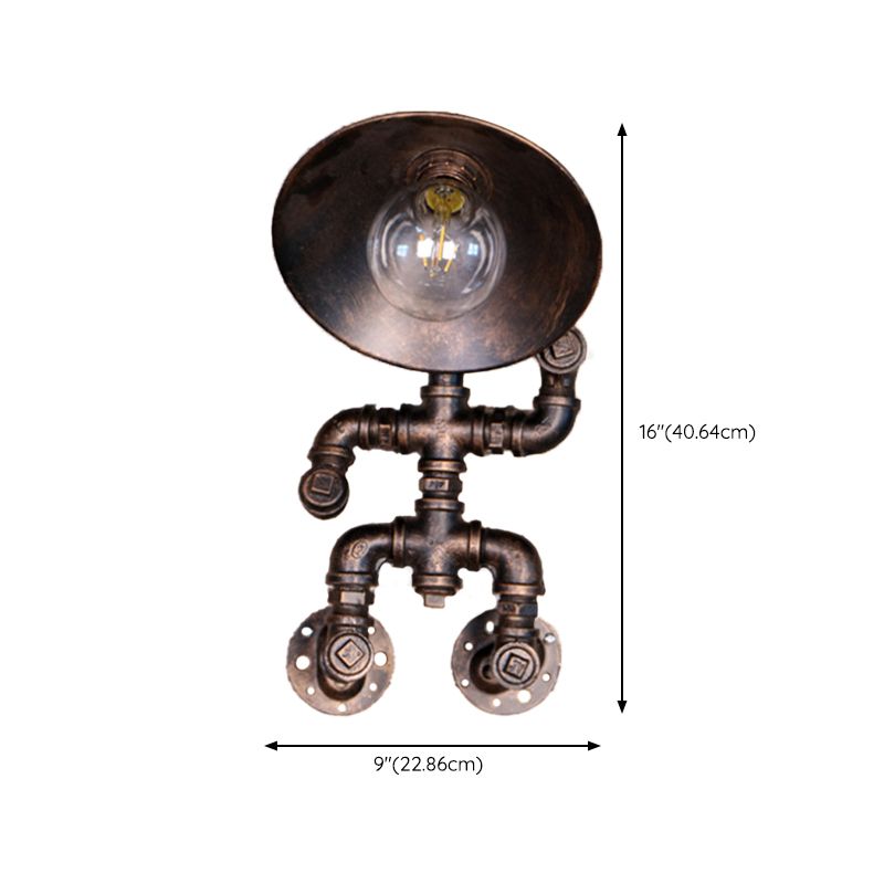 Industrial Unique Shape Wall Light Fixture Metal 1 Light Wall Mounted Lighting
