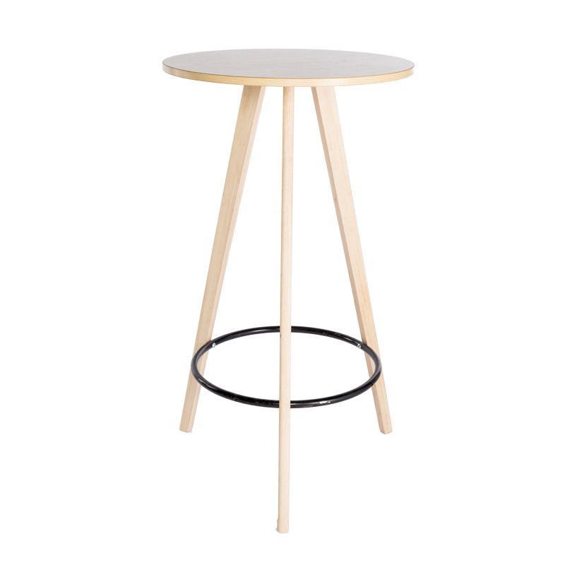 1/3 Pieces Modern Style Solid Wood Round Pub Table with High Stools