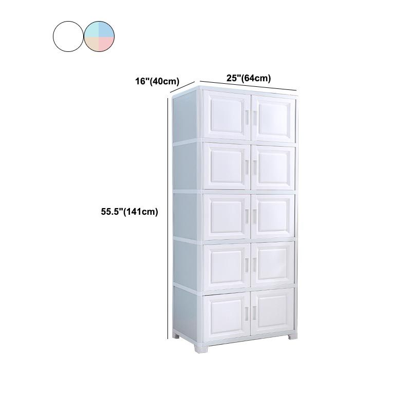 Contemporary Style Wardrobe Plastic Home Wardrobe Closet with Doors