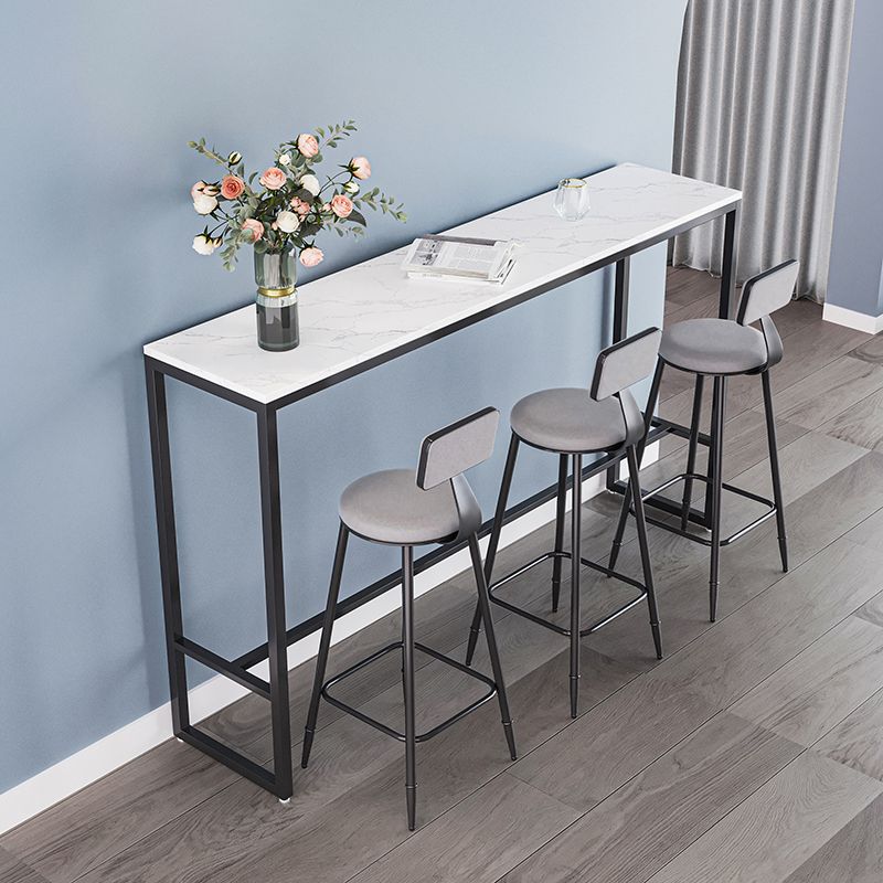 Modern Armless Backrest Counter Stool Iron Kitchen Bar Stool with Cushion