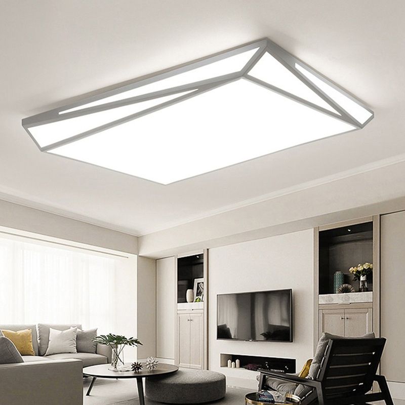 Place blanche / Boîte rectangulaire Plafond ébullition Voyant simple Acrylique Flushmount Lighting for Guest Room