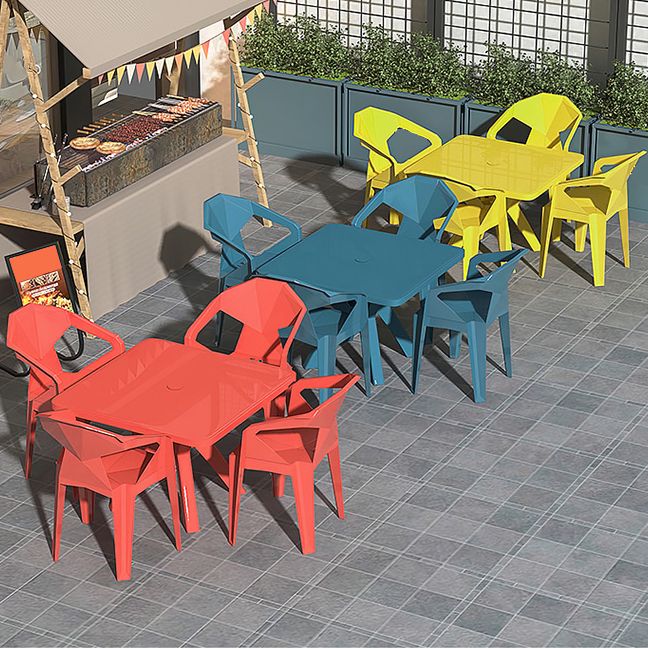 Modern Waterproof Square Courtyard Table Plastic Outdoor Table