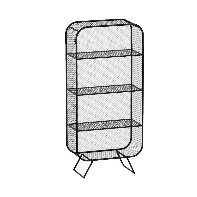 Industrial Standard Bookcase Metal 3 Shelves Closed Back Bookshelf