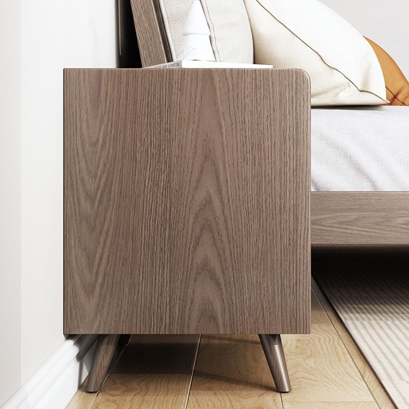 2 Drawers Night Table 1 Shelf Solid Wood Nightstand With Legs ,20.9" Tall