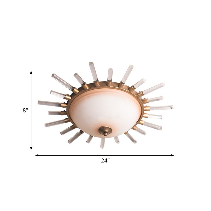 24 "/30" W LED Flushmount Lampada da Soffitto Minimalista Oro Opale Ciotola di Vetro Corridoio Illuminazione Fixture