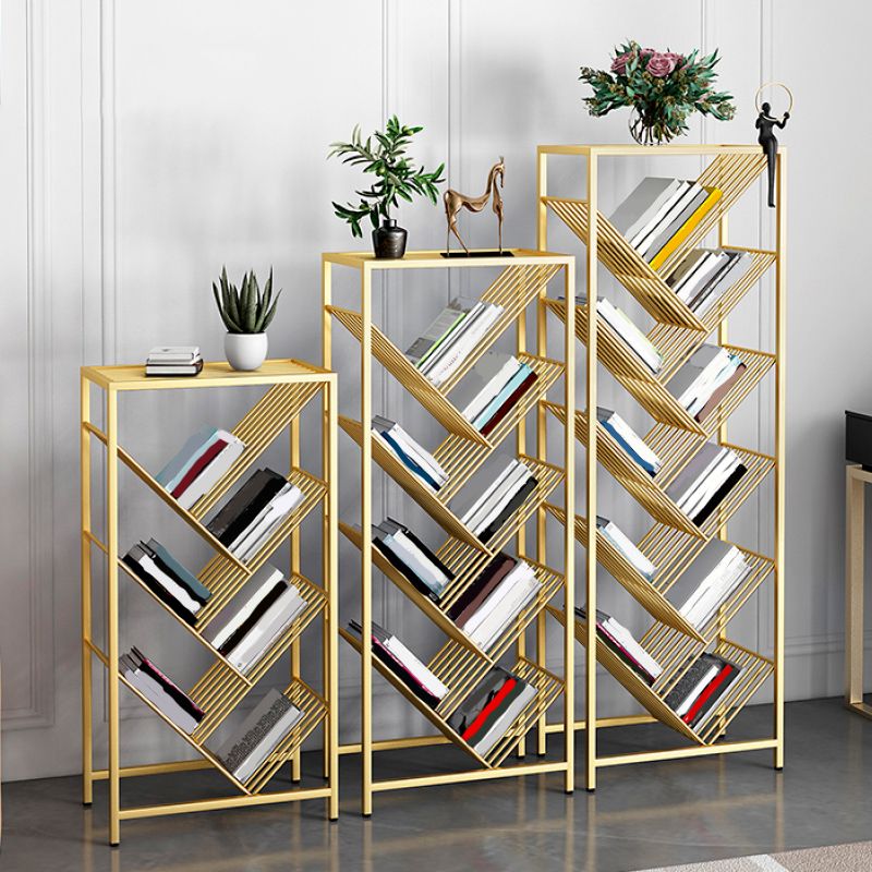 9" Wide Glam Shelf Bookcase Open Shelves Included Metal Bookcase
