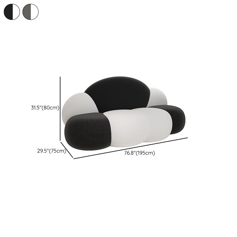 29.53" Wide Polyester Blend Curved Sofa Cloud Shape Armless Sofa