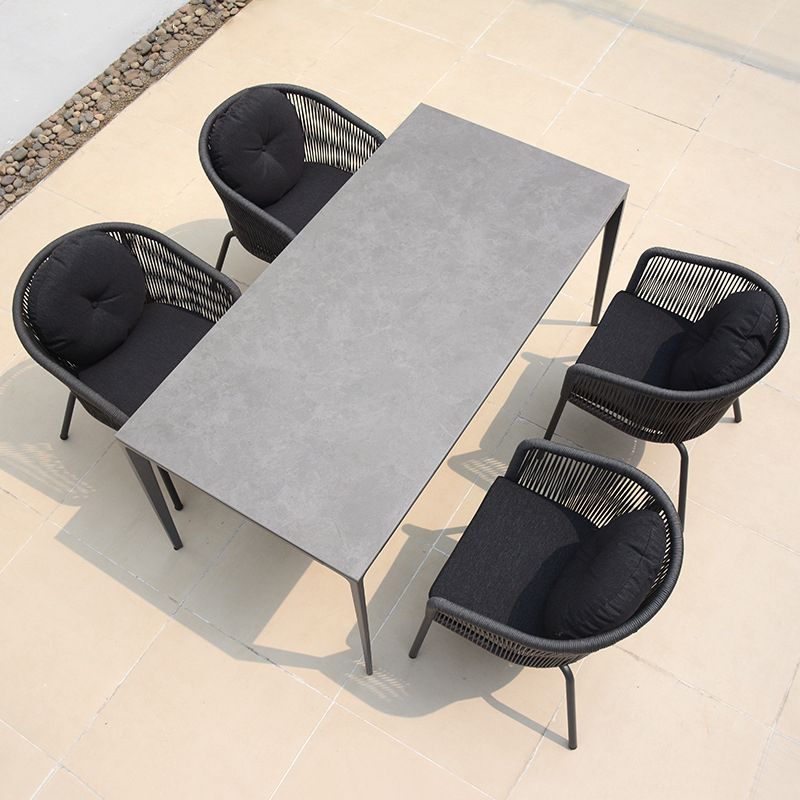 Bohemian 1/4/5 Pieces Dining Set Stone Dining Table Set for Outdoor
