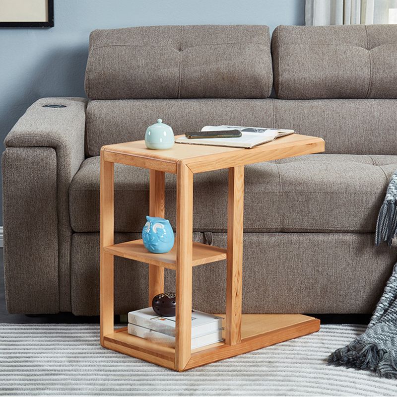 Modern Solid Wood End Table Rectangular Corner Table for Living Room