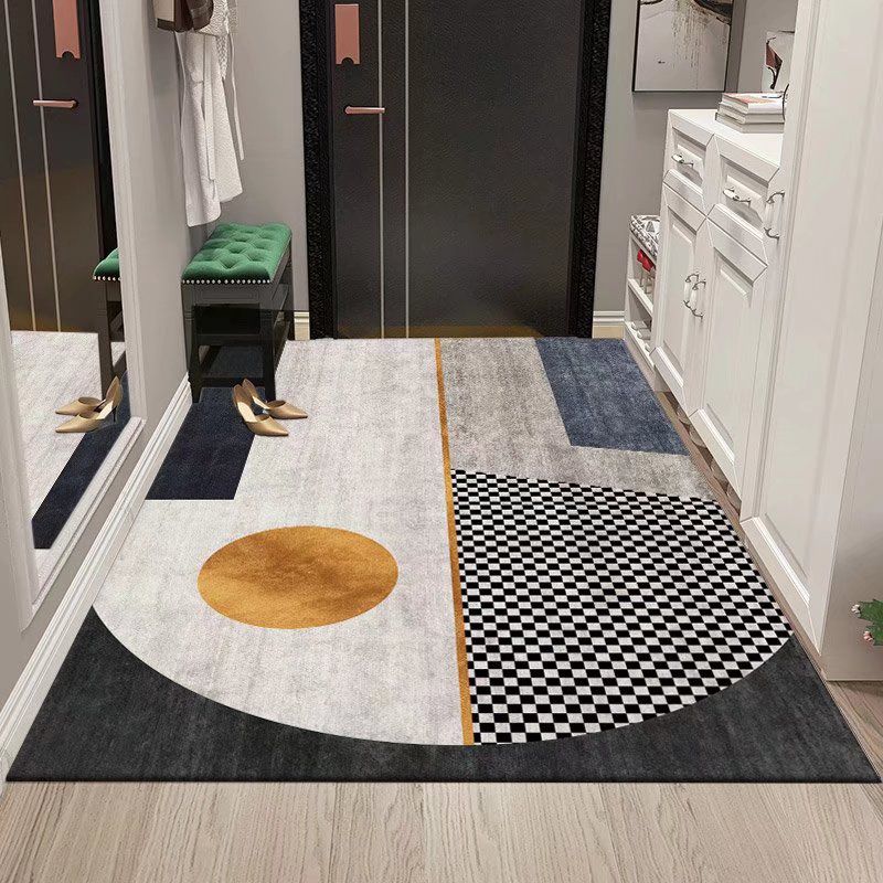 Modern Indoor Rug Rectangle Geometric Print Area Rug Non-Slip Backing Rug
