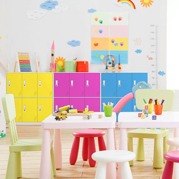 Matte Finish Steel Storage Cabinet with Hinged Doors Contemporary Non-Hanging Armoire