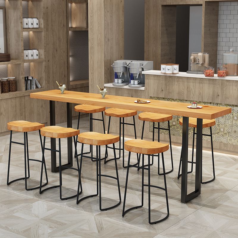 Industrial Rectangle Bar Counter Table Wood Bar Counter Table for Restaurant