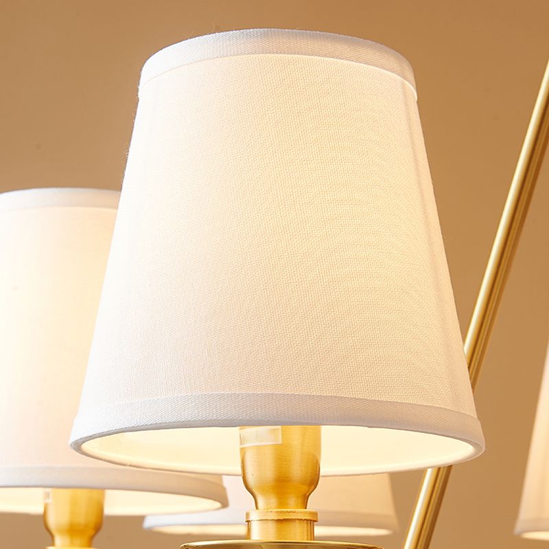 Gold Copper Pendant Light in Traditional Classic Style Fabrics Sputnik Hanging Light for Living Room