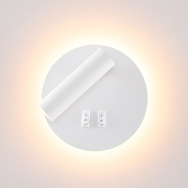 Modern Concise LED Reading Wall Lamp Iron Geometric Wall Light with Acrylic Shade