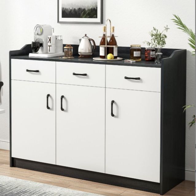 39.4" Tall Wood 3 - Door Accent Cabinet Mid-Century Modern Storage Cabinet