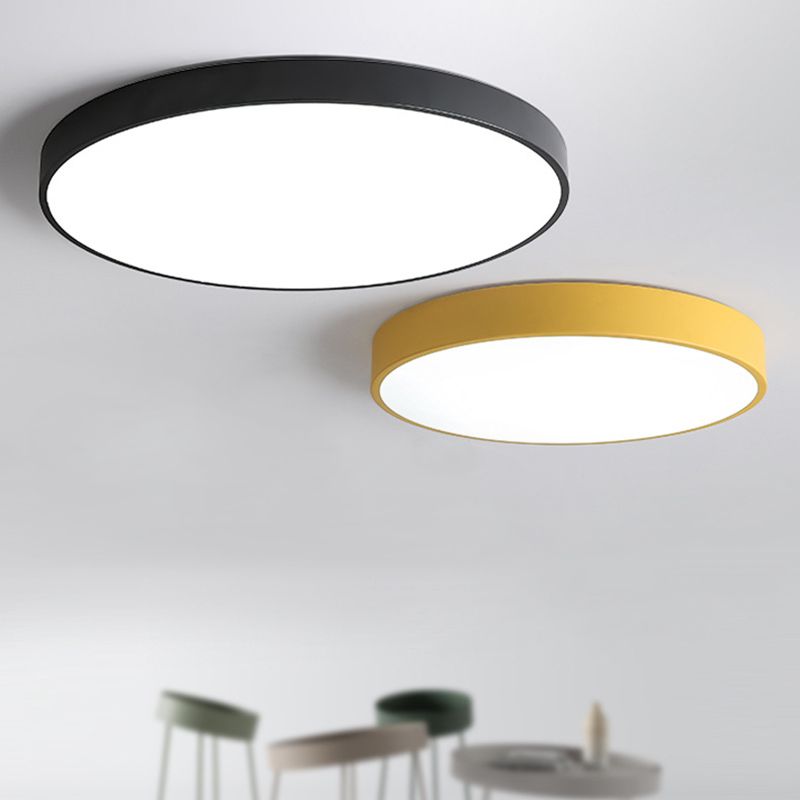 Lámpara de techo redonda de montaje empotrado, estilo moderno, acrílico, iluminación de montaje empotrado de 1 luz