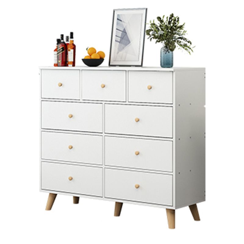 Scandinavian Wood Horizontal Storage Chest with Drawers for Home