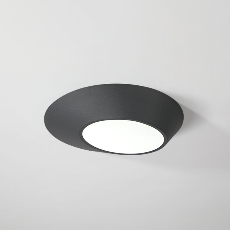 Modern Creative LED Ceiling Light Lacquered Aluminium Geometric Flush Mount with Acrylic Shade