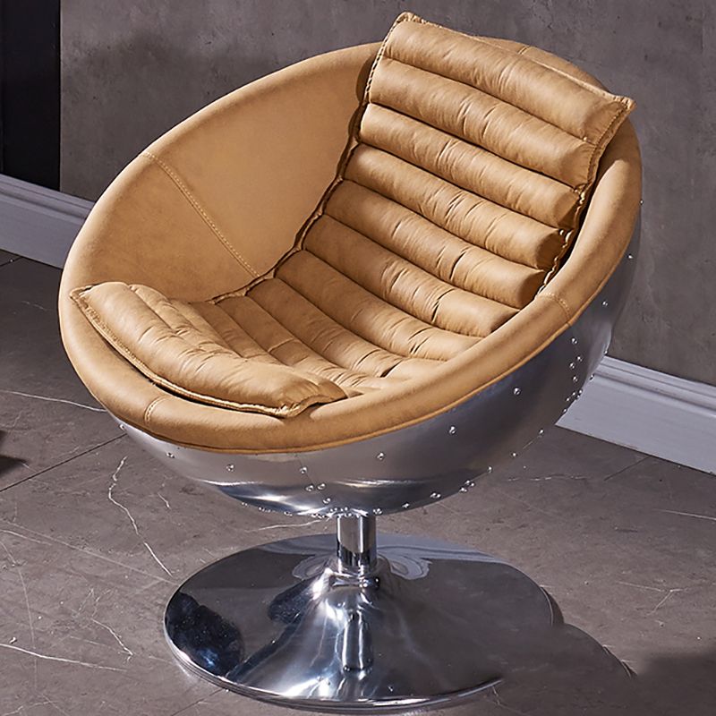 Contemporary Seating Orange Leather Tufted Living Room Settee
